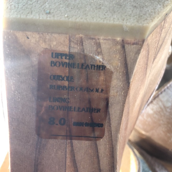 BED STU Tan Brown Cream Washed Clog Heeled Strapped Open Toe Sandals - Picture 13 of 13